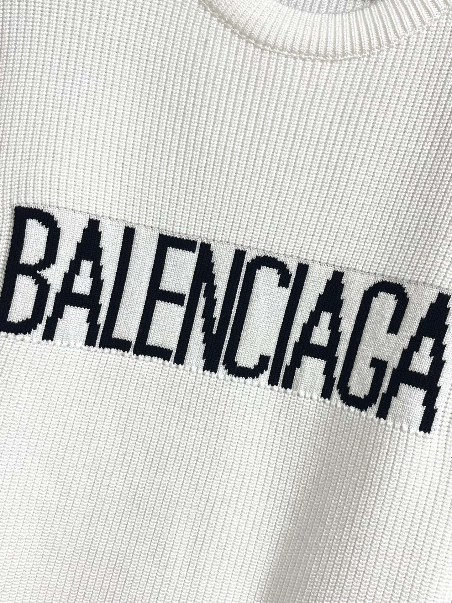 バレンシアガ口コミ偽物 BALENCIAGA 長袖 Ｔシャツ 柔らかい 純綿 セーター ホワイト_3