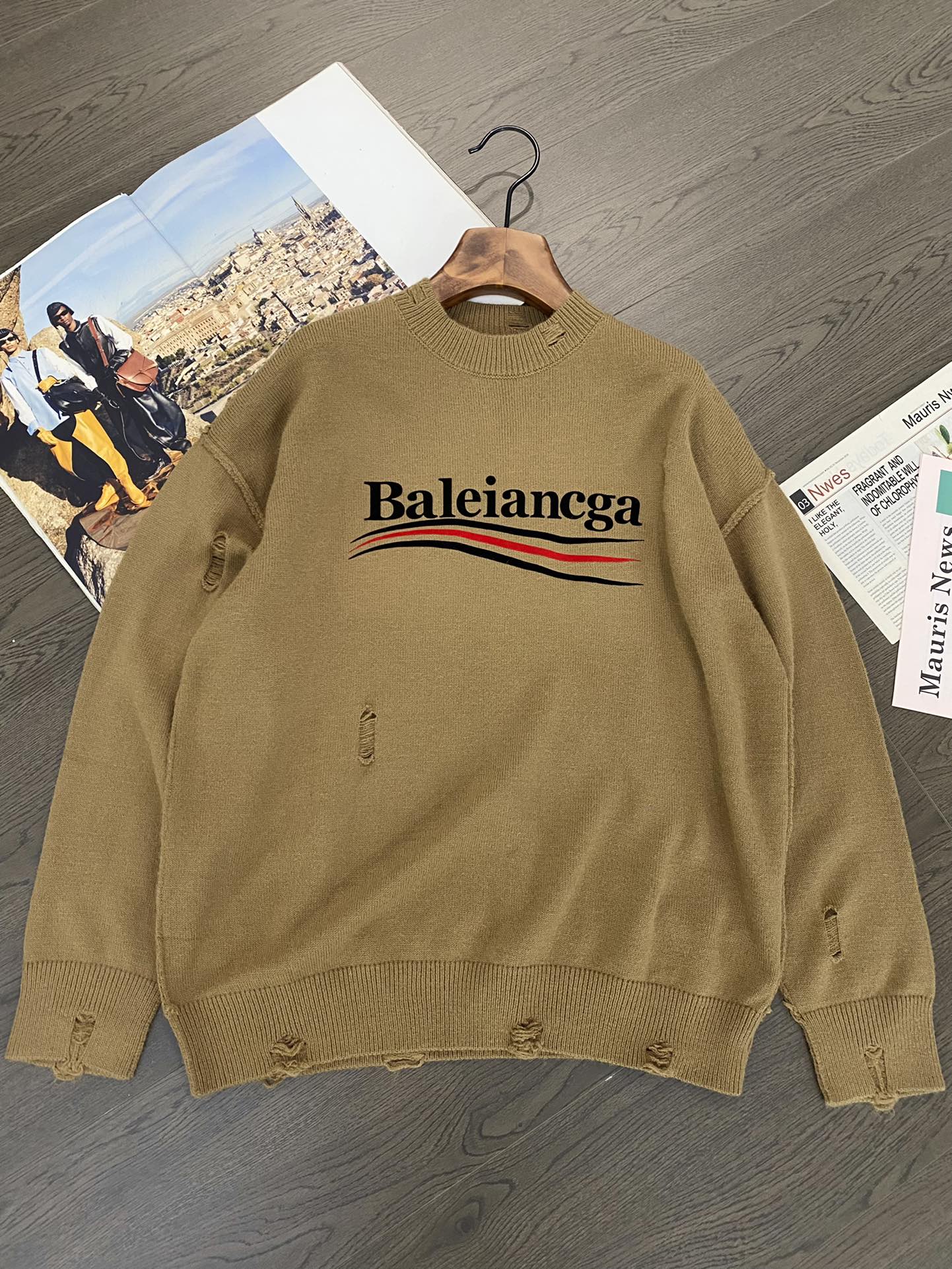 バレンシアガなぜ高いスーパーコピー BALENCIAGA 長袖 柔らかい 純綿 セーター 暖かい イエロー_2