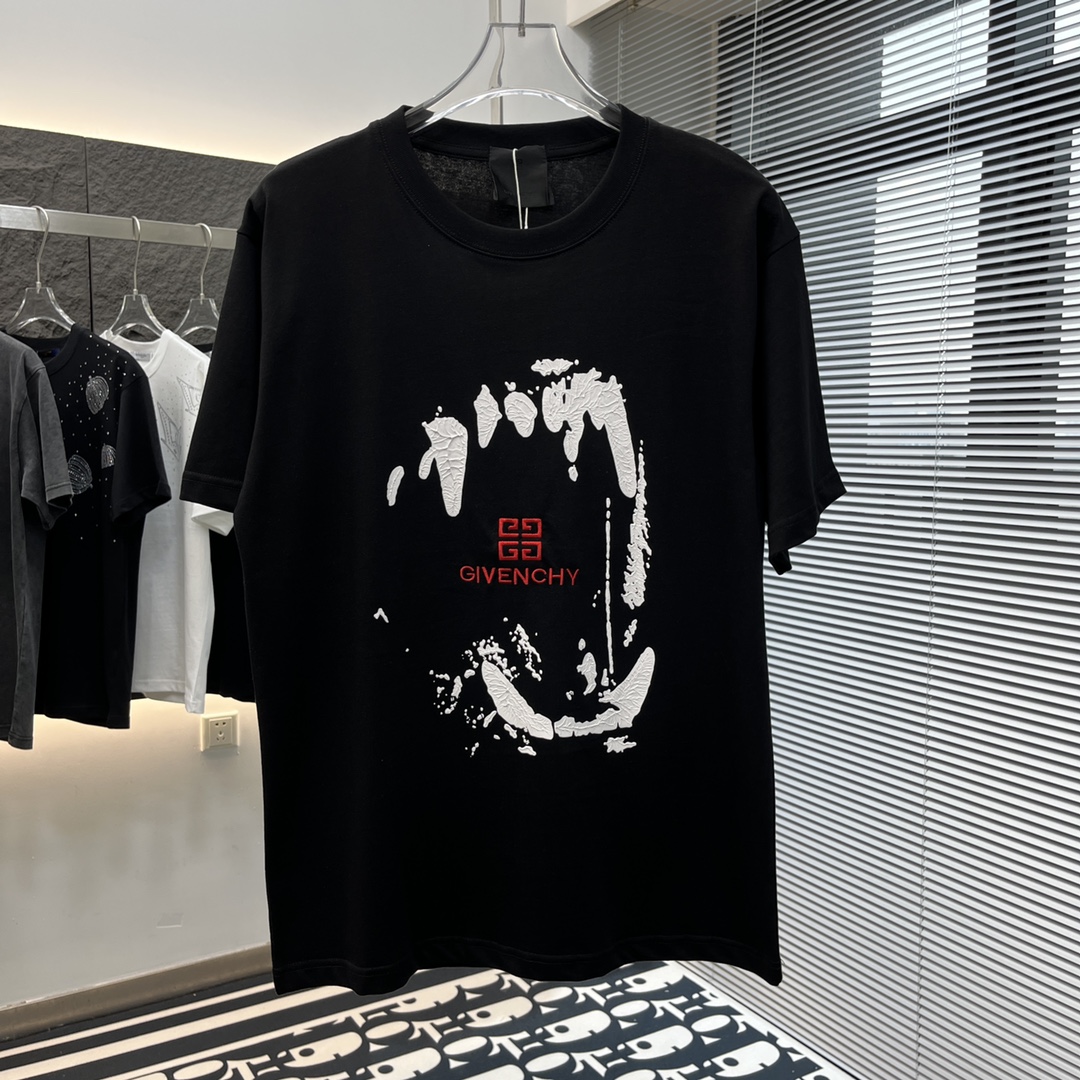 ジバンシィ激安通販コピー半袖Tシャツコットンブラック柔らかい軽い花柄ファッション_2