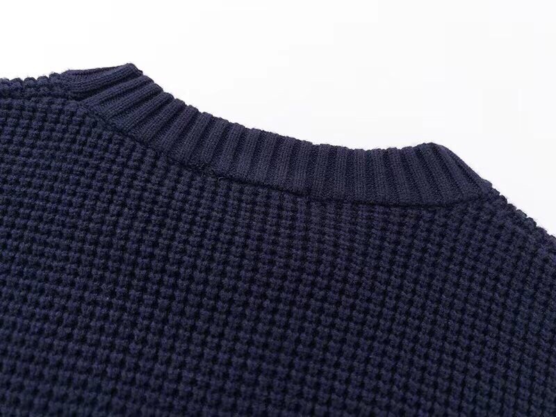 FENDIフェンディロゴマークスーパーコピー ゆったり長袖セーター 純綿 シンプル 暖かい ブルー_3