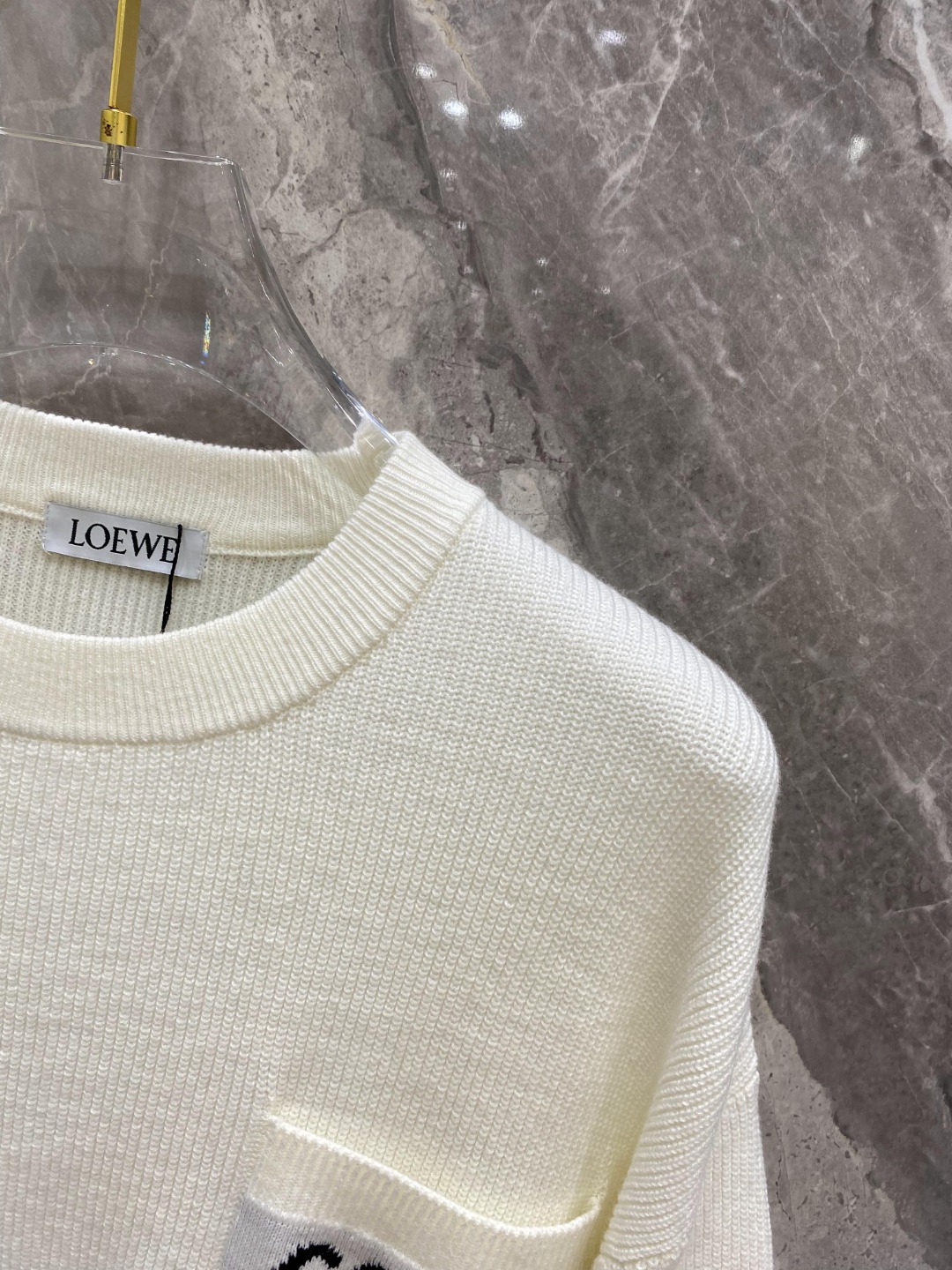 ロエベ 素材コピー 暖かい トップス 長袖セーター シンプル 品質保証 ファッション ホワイト_3