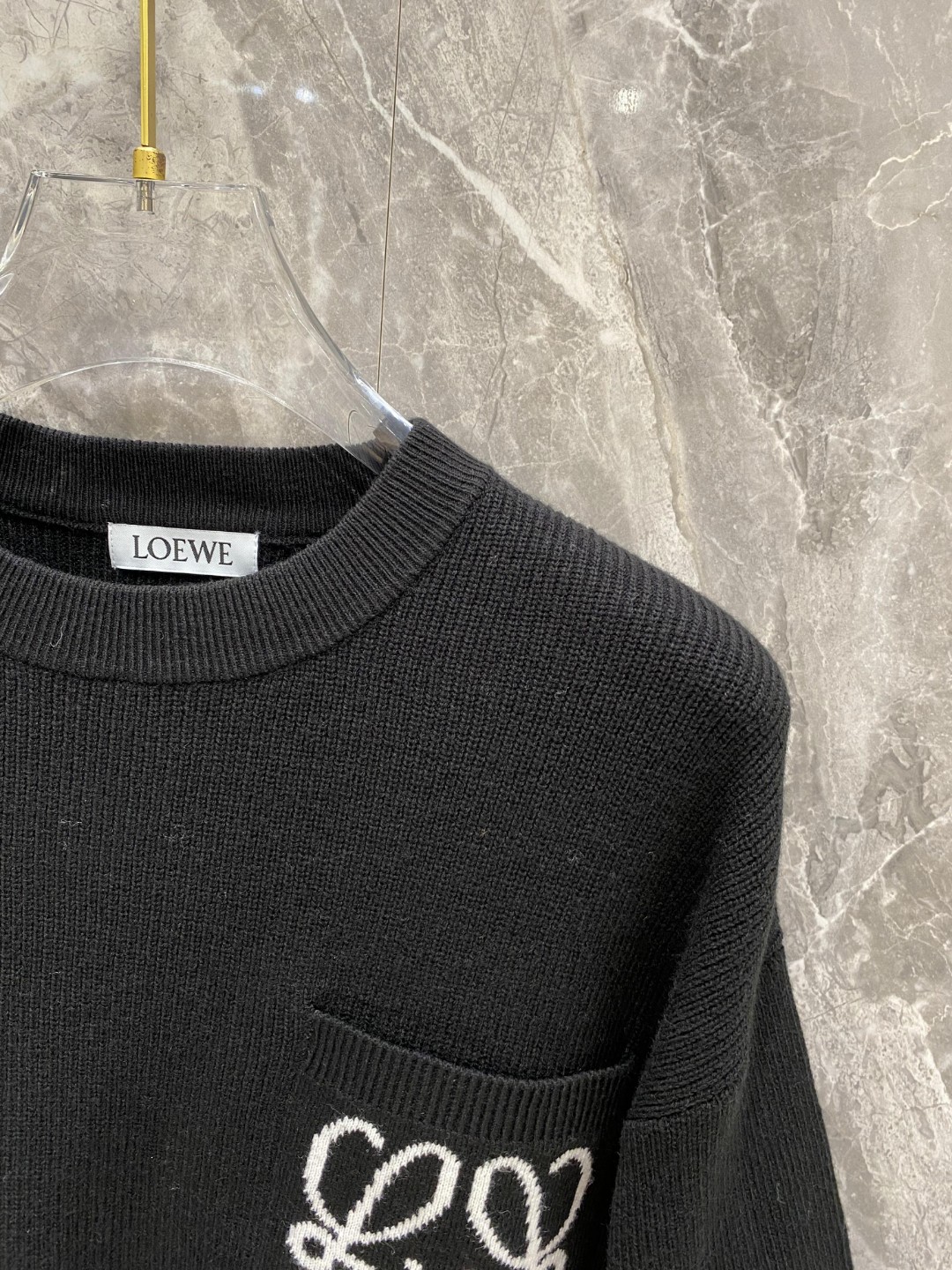 ロエベ 知恵袋スーパーコピー 暖かい トップス 長袖セーター シンプル 品質保証 ファッション ブラック_3