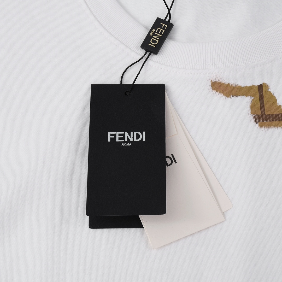 フェンディFENDI限定コピー半袖Tシャツコットンホワイト柔らかい花柄レディースメンズ_4