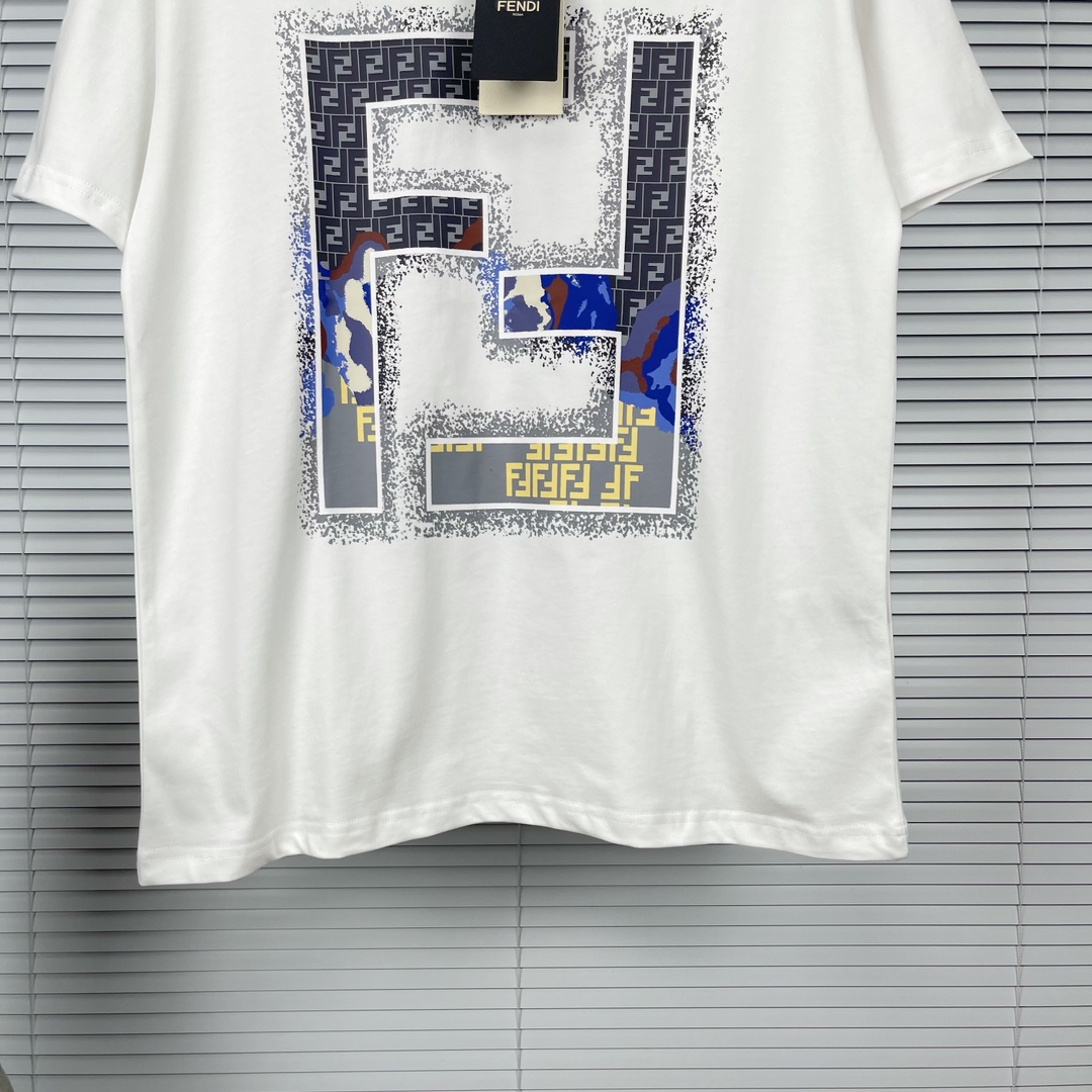 フェンディn級品スーパーコピー半袖Tシャツコットンホワイト柔らかい花柄レディースメンズ_6