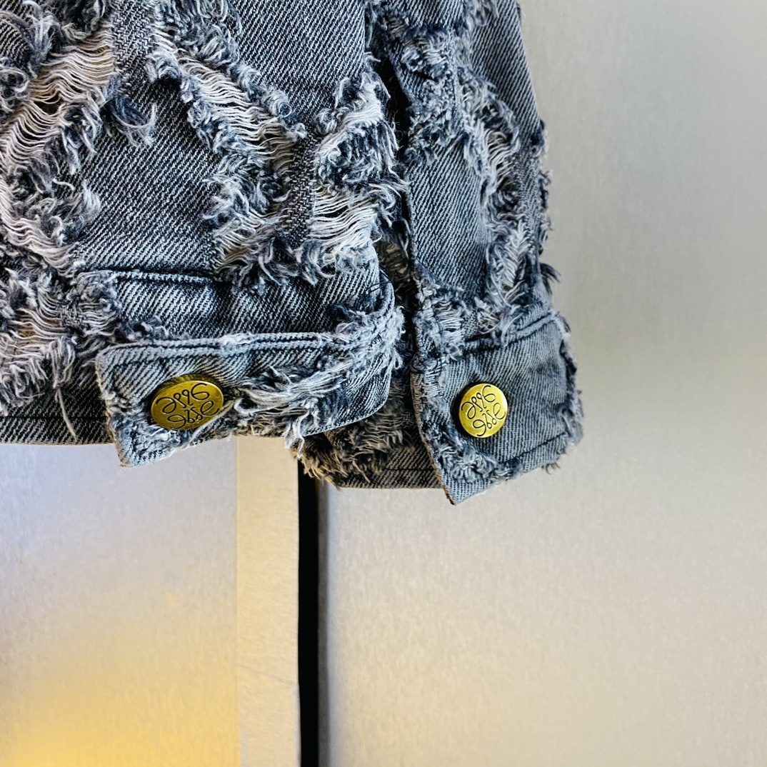 激安品‼ロエベのコートコピー 柔らかくて暖かい デニムアウター ファッション 個性的 グレイ_6