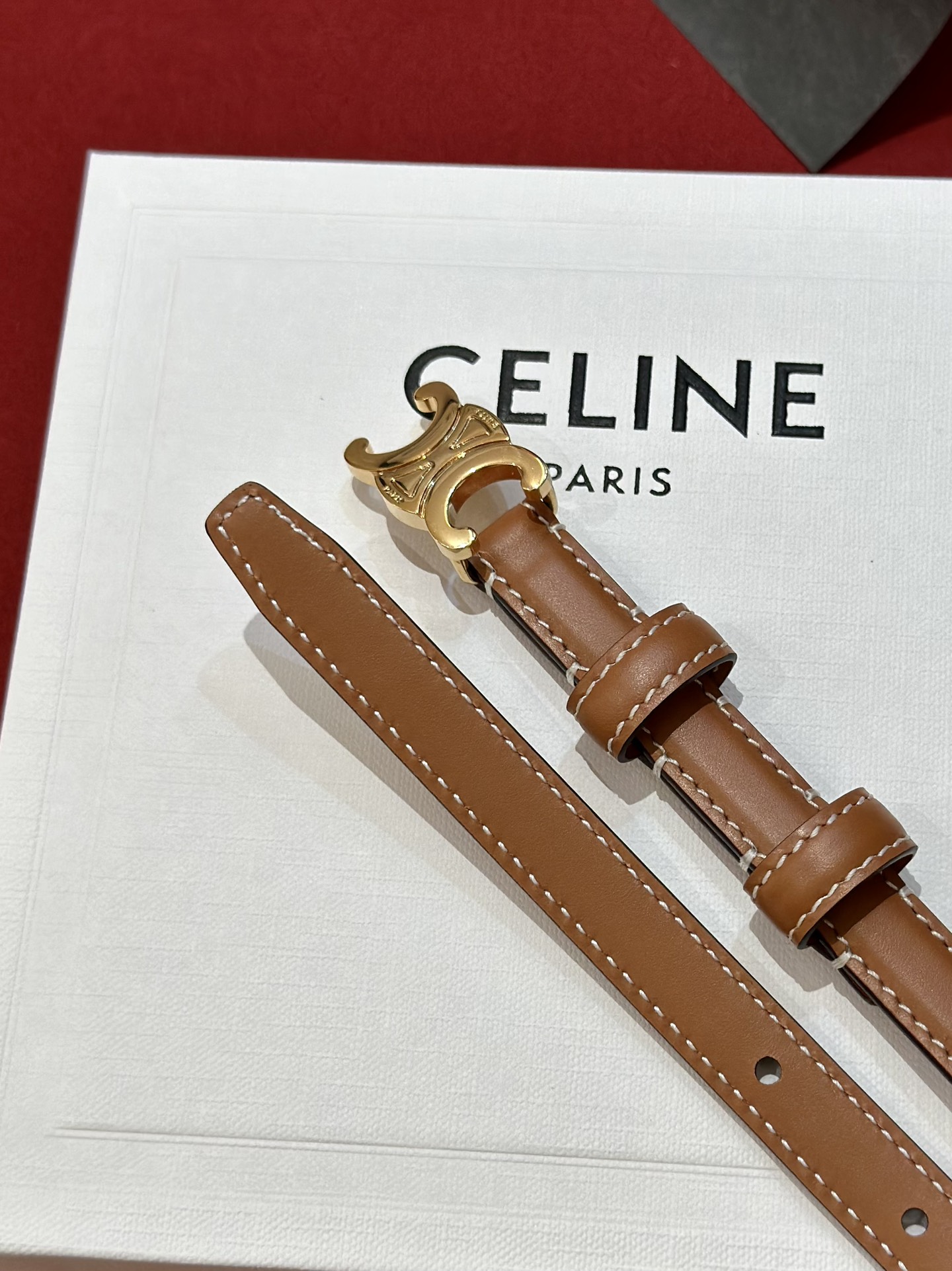 CELINEセリーヌ見分け方激安通販 牛革 ビジネス 人気 プレゼント ゴールドバックル ブラウン_4