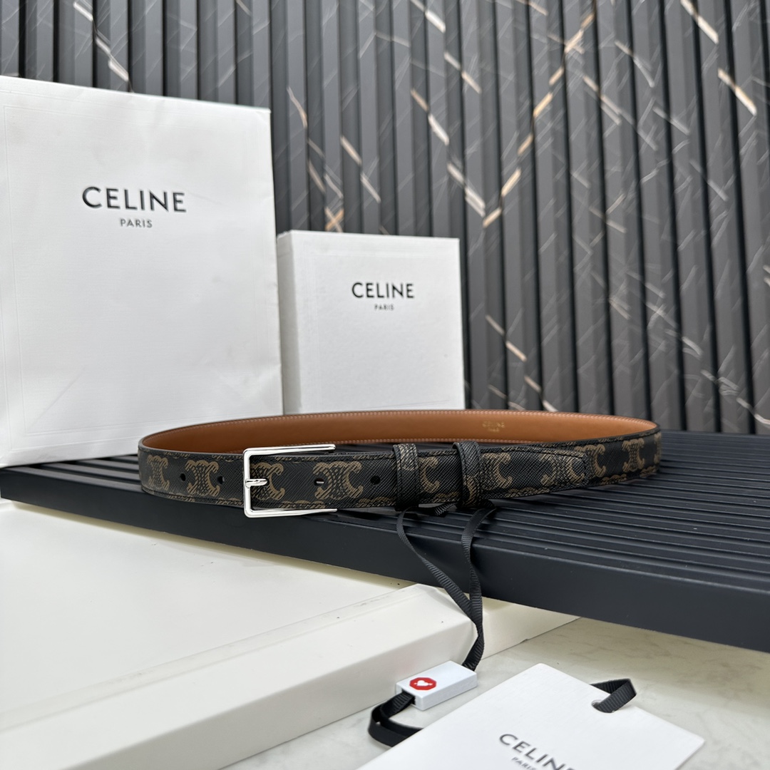 CELINEセリーヌ見分け方コピー 牛革 ビジネス 人気 プレゼント シルバーバックル ブラック_2