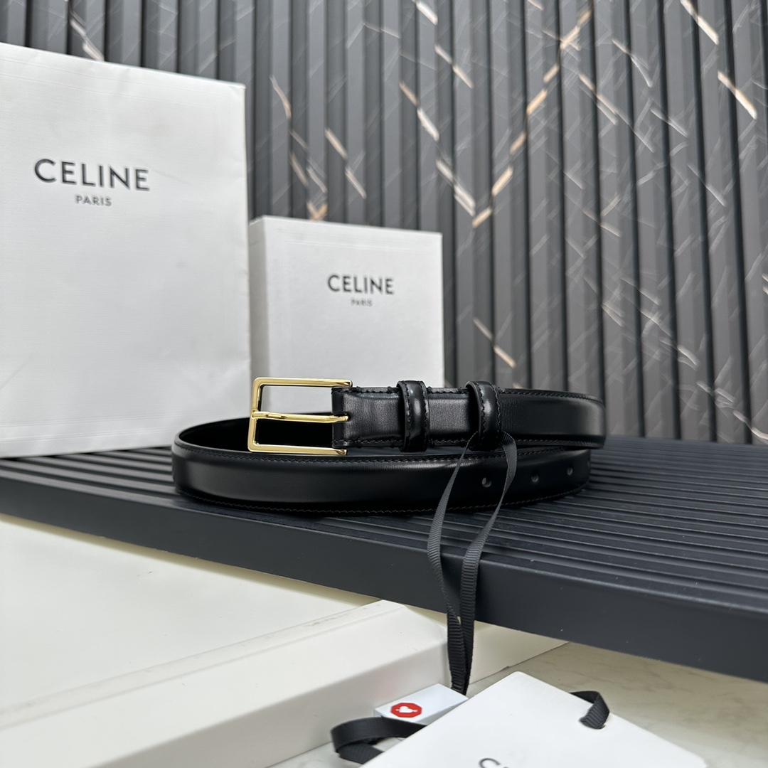 CELINEセリーヌ ベルト メルカリｎ級品 牛革 ビジネス 激安品 プレゼント ゴールドバックル ブラック_7