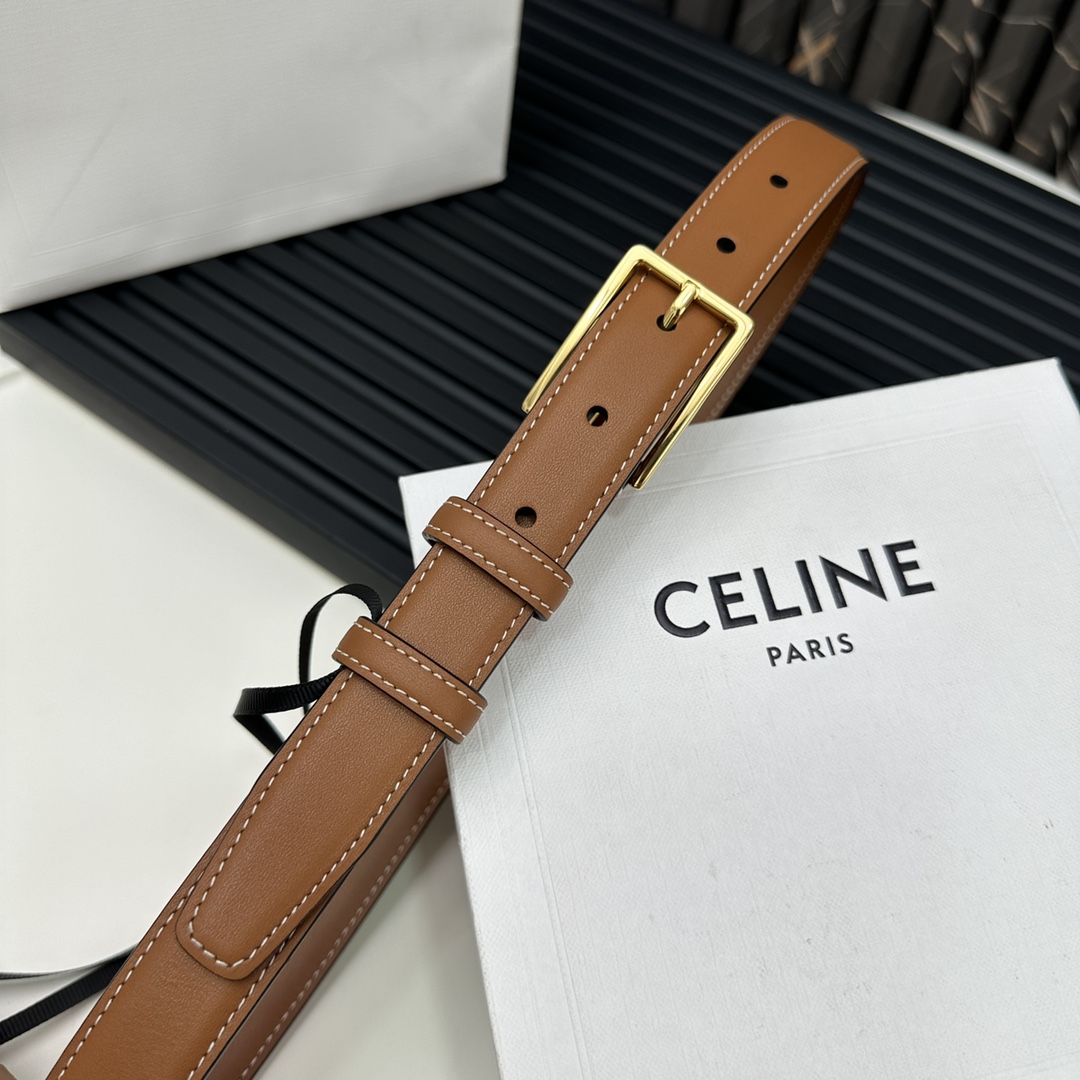 CELINEセリーヌ 個人輸入コピー牛革 ビジネス 激安品 プレゼント ゴールドバックル ブラウン_3