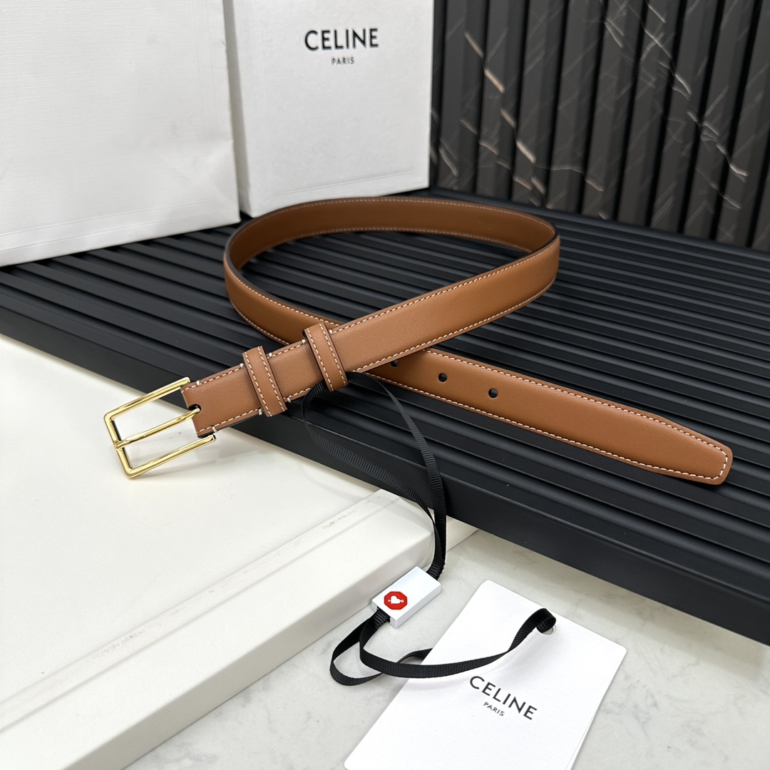 CELINEセリーヌ 個人輸入コピー牛革 ビジネス 激安品 プレゼント ゴールドバックル ブラウン_6