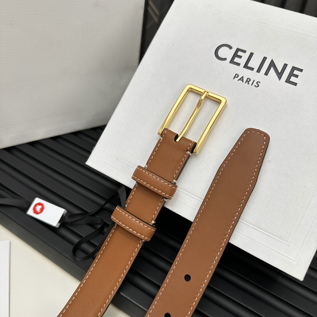 CELINEセリーヌ 個人輸入コピー牛革 ビジネス 激安品 プレゼント ゴールドバックル ブラウン_7