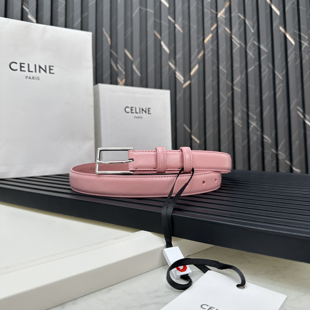 CELINEセリーヌ レシートスーパーコピー牛革 ビジネス 激安品 シルバーバックル ピンク_3