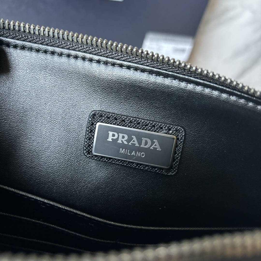 prada 素材コピー 持ちバッグ メンズ 新品 ミニ カードバッグ シンプル ブラック_8