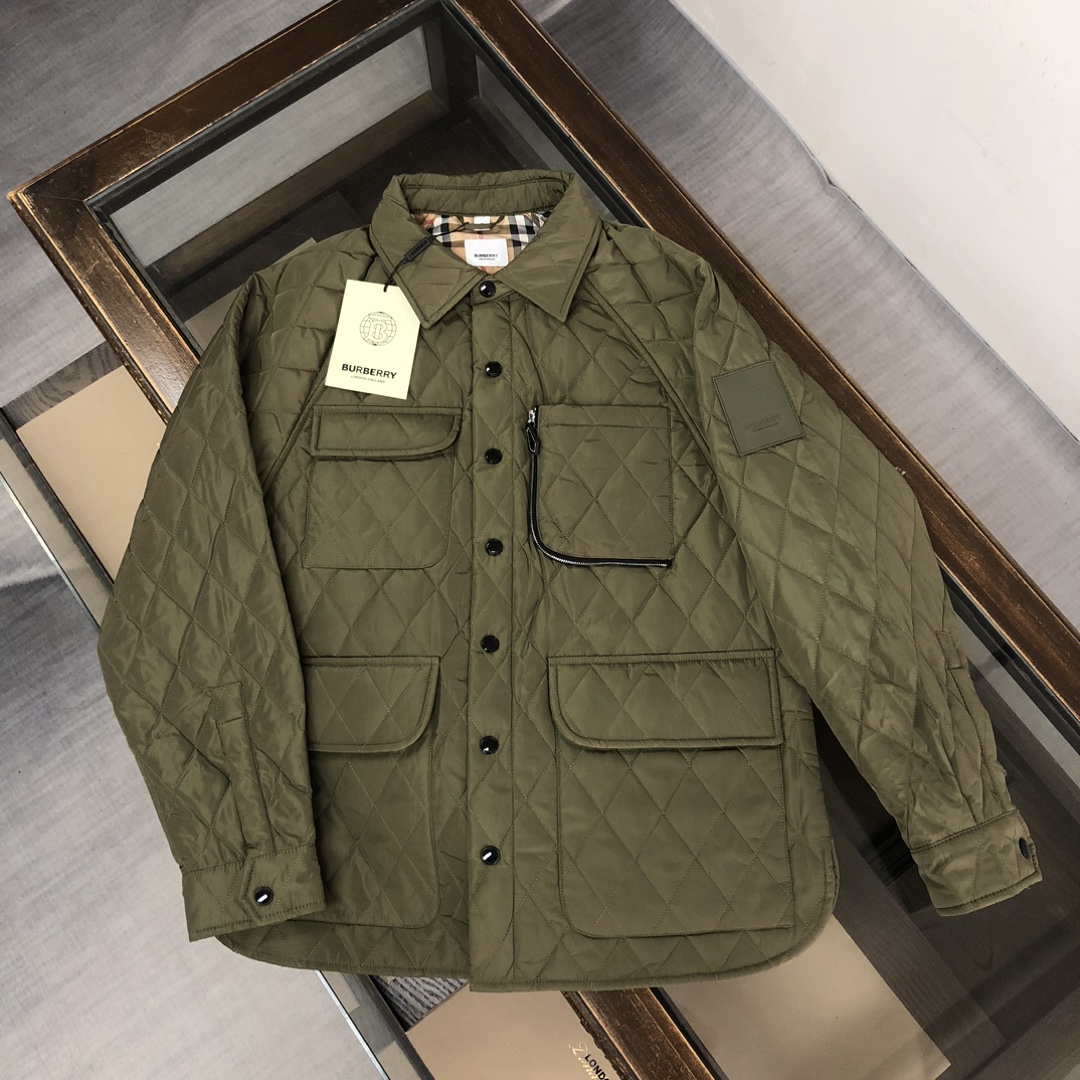 最新品 バーバリー コート 素材ｎ級品 アウター 厚い ジャケット 暖かい ファッション グリーン_1