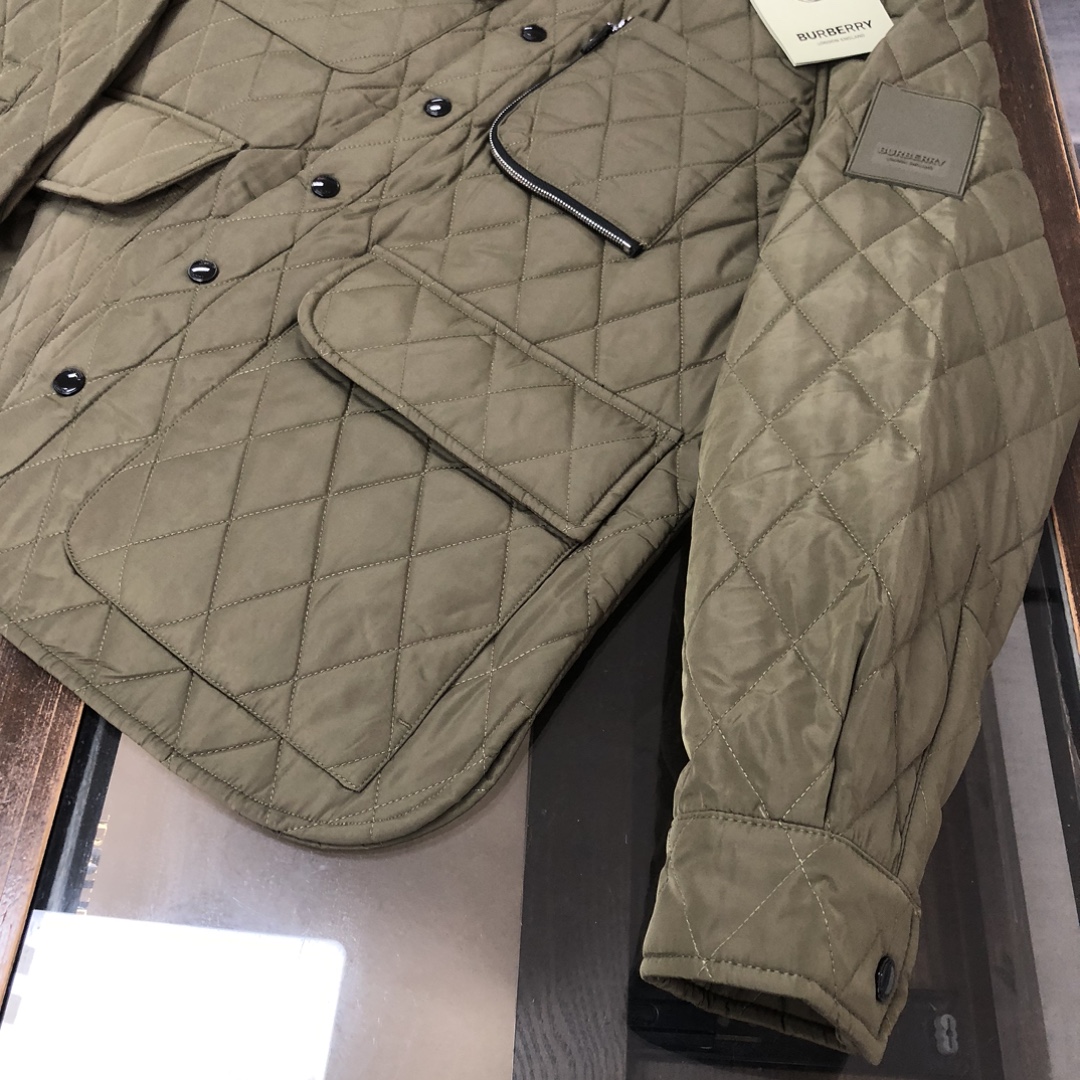 最新品 バーバリー コート 素材ｎ級品 アウター 厚い ジャケット 暖かい ファッション グリーン_4