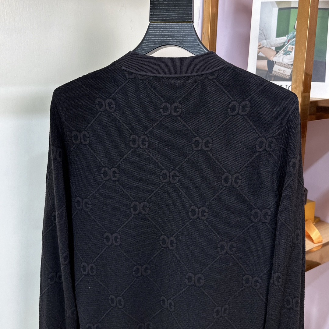 新品 グッチシャツｎ級品 長袖シャツ シンプル セーター 真っ黒 暖かい ブラック_6
