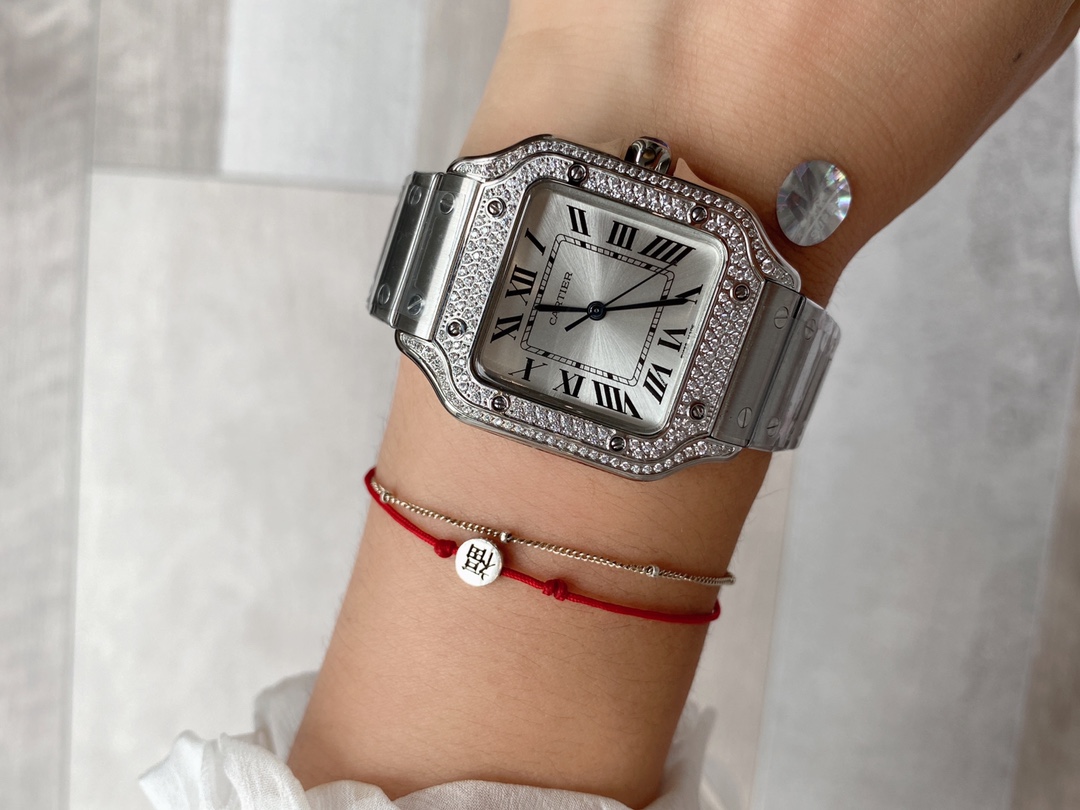 お勧め品‼腕時計カルティエ激安通販 キラキラ ダイヤモンド飾り ステンレス鋼 大人気ワッチ ホワイト_7