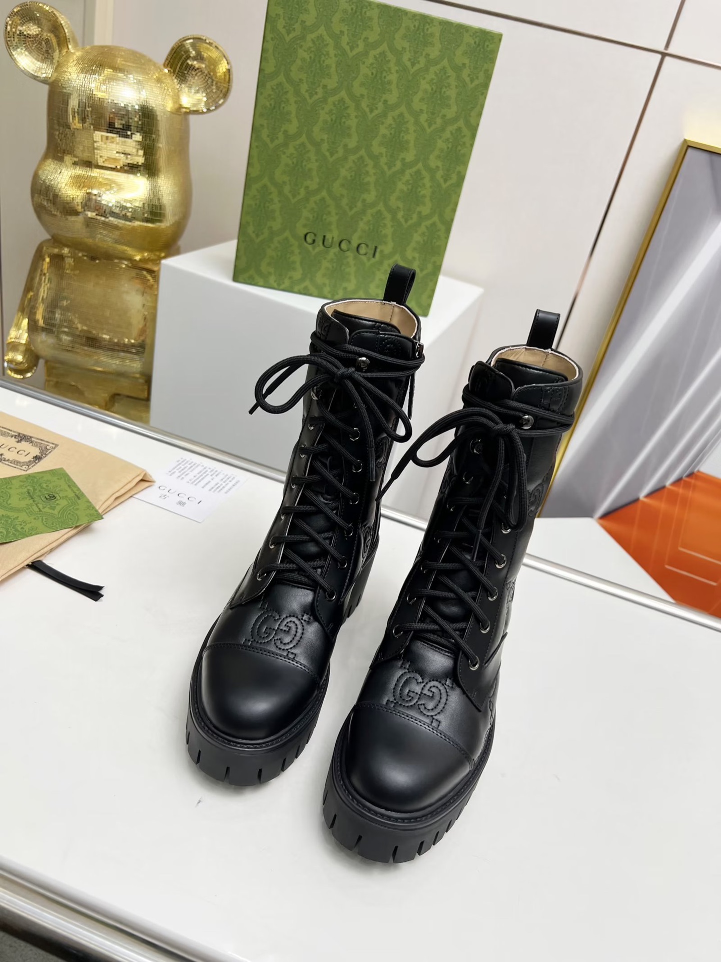 グッチ 子供靴ｎ級品 高品質 秋冬靴 ファッション レディースシューズ 3色可選 ブラック_4