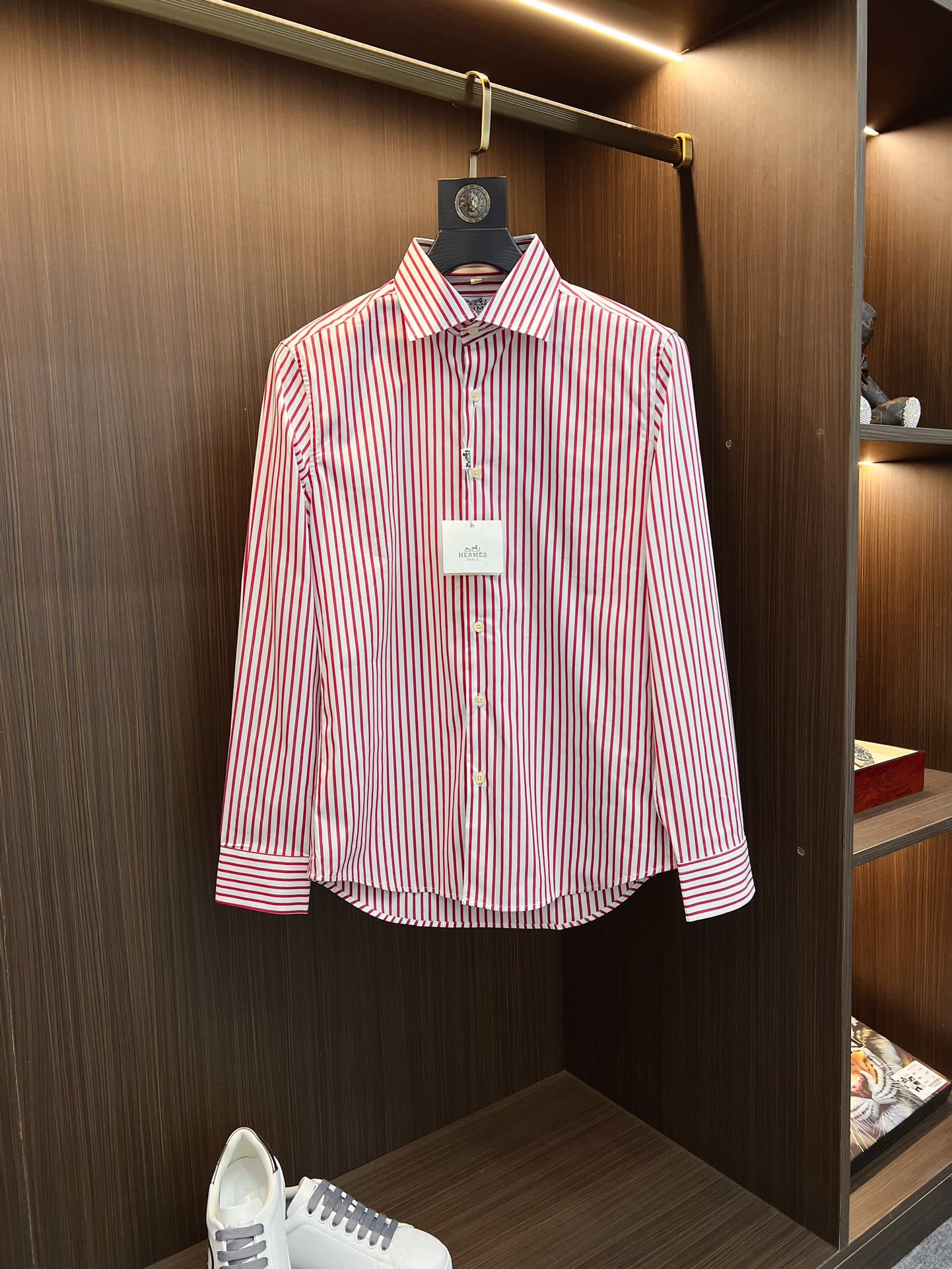 エルメスシャツ激安通販 メンズ 長袖シャツ ビジネス 快適 高級感 ファッション ピンク_1