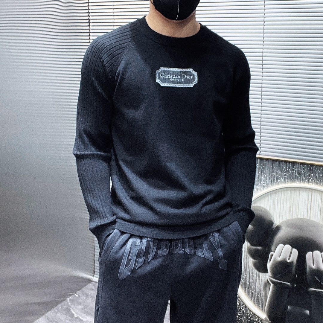 dior ディオールトップス偽物 ファッション 秋冬服 メンズ 新品 シンプル 高級品 ブラック_1