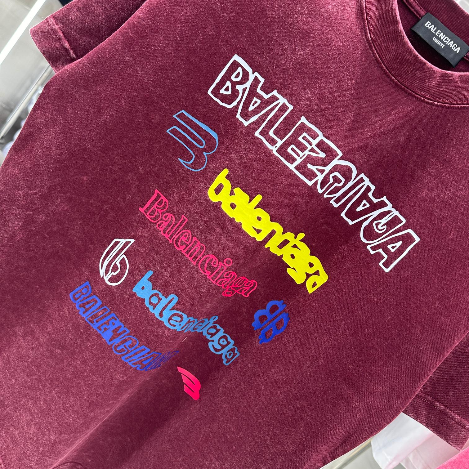 バレンシアガBALENCIAGA限定スーパーコピー半袖Tシャツコットンレッド柔らかい花柄レディースメンズ_2