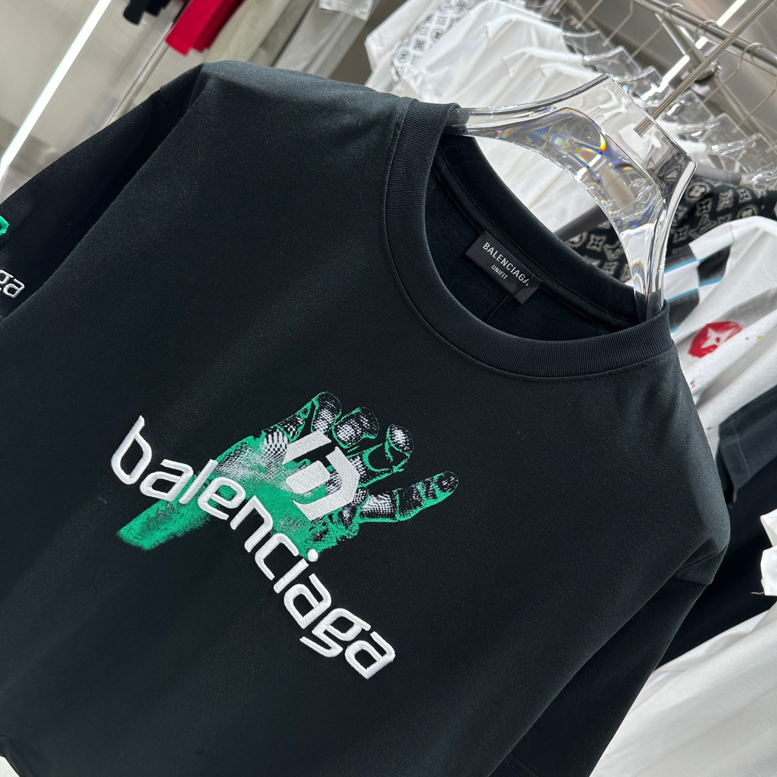 バレンシアガBALENCIAGA限定スーパーコピー半袖Tシャツコットンブラック柔らかい花柄レディースメンズ_2