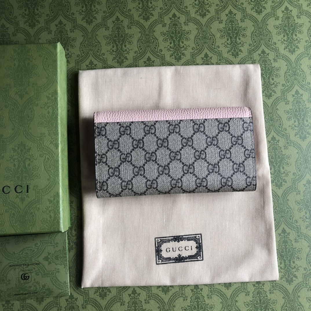 グッチスーパーコピー財布レザーピンク高級ファッション二つ折り小銭入れ_4
