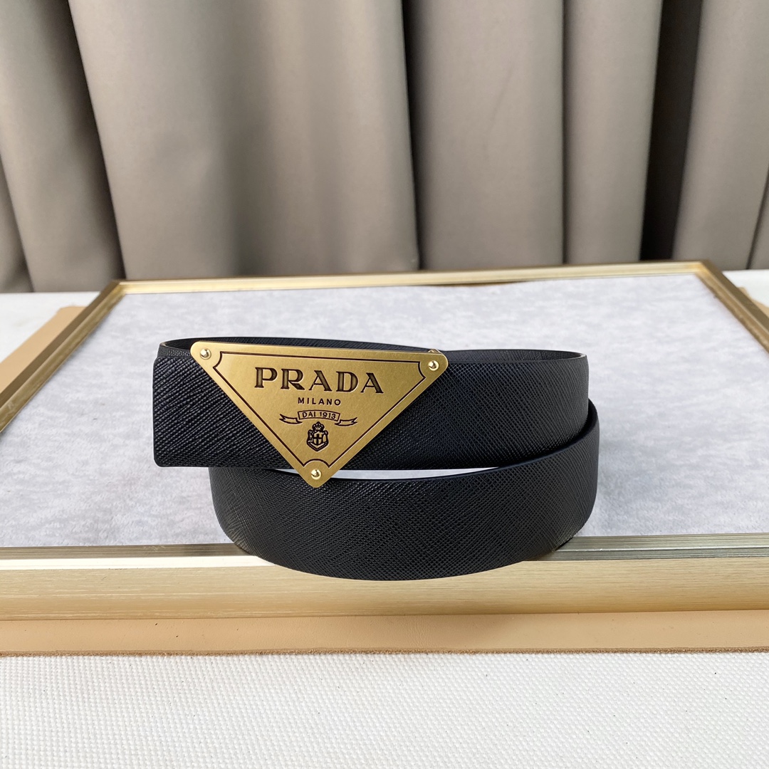 prada ナイロン ベルト バッグスーパーコピー メンズ ビジネス 紳士 レザー ゴールドバックル ブラック_6