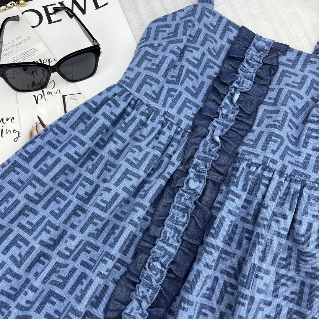フェンディ デニム ワンピースｎ級品 レディース  ファッション 高品質 デニム ブルー_5