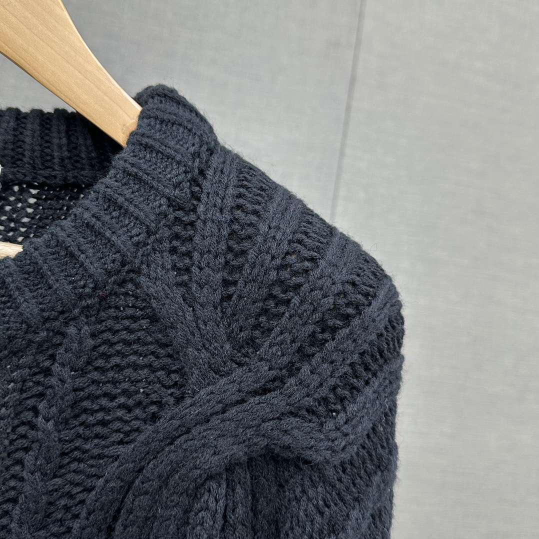 セリーヌ シャツ レディースｎ級品 大きなロゴ セーター トップス 純綿 暖かい シンプル ブラック_7