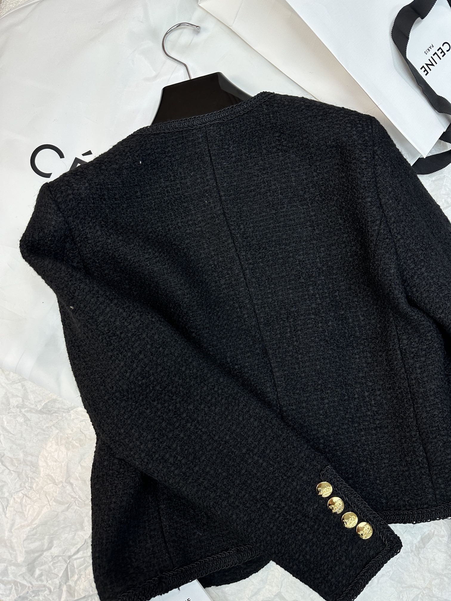 セリーヌ テーラード ジャケット メンズｎ級品 高級感 アウター おしゃれセーター 暖かい 柔らかい 品質保証 ブラック_6