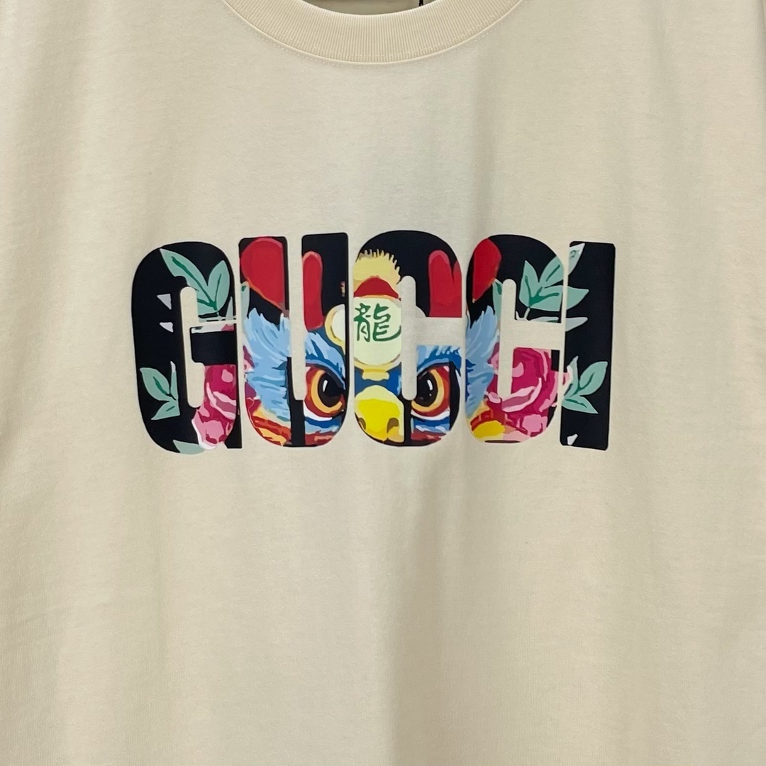 グッチGUCCI限定スーパーコピー半袖Tシャツコットンベージュ柔らかい花柄_5