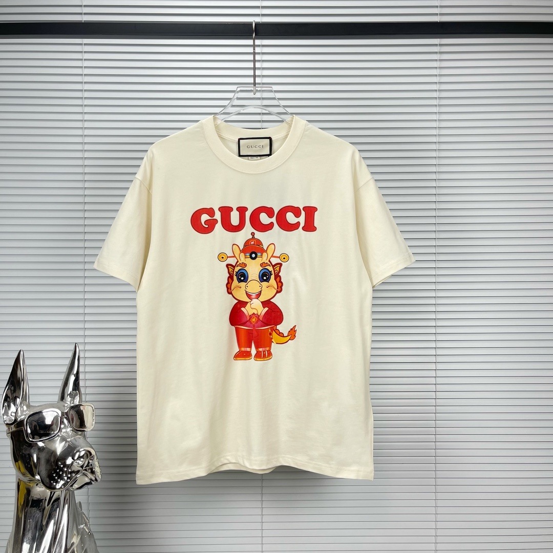 グッチ偽物スーパーコピー半袖Tシャツコットンベージュ柔らかい花柄レディースメンズ_1