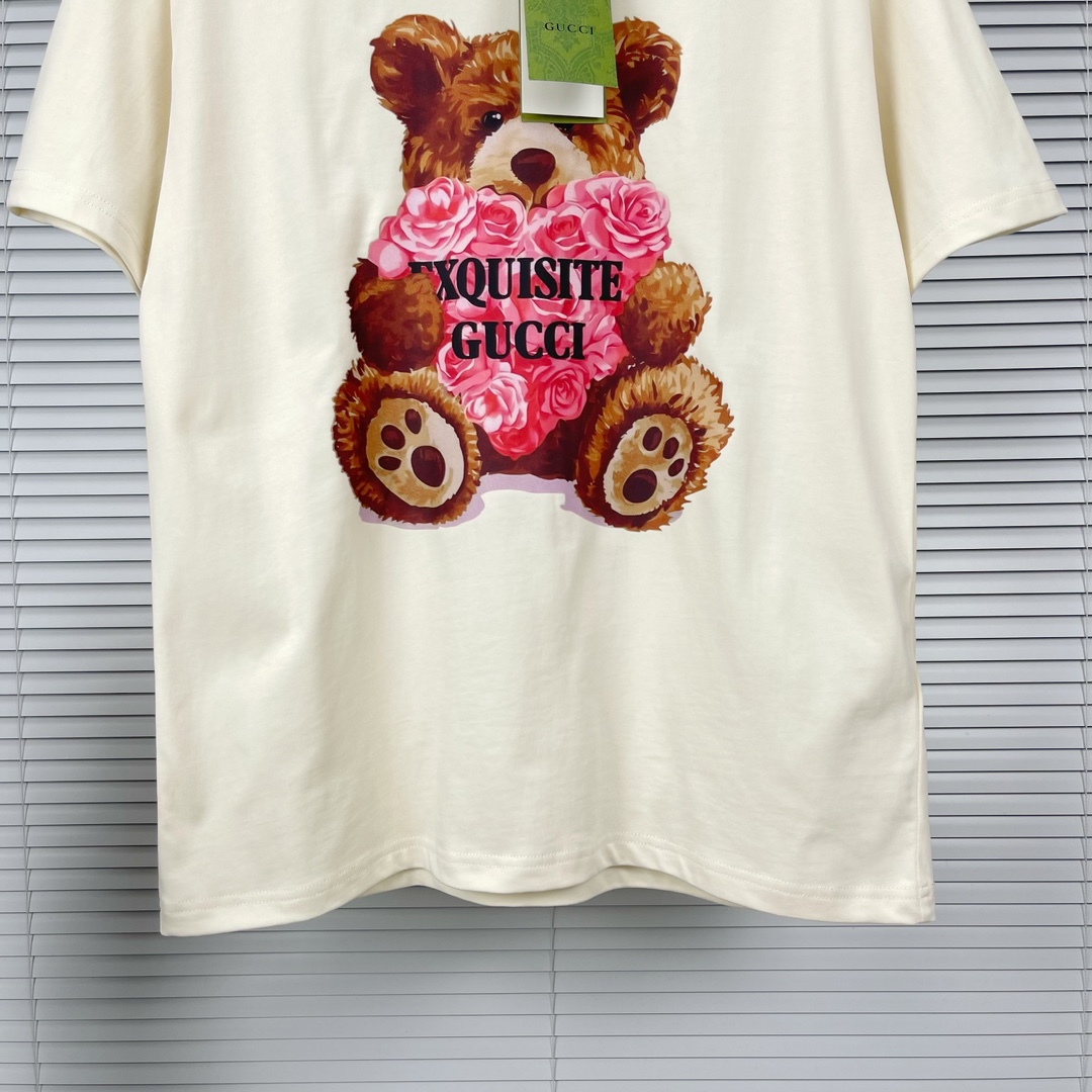 グッチn級品スーパーコピー半袖Tシャツコットンベージュ柔らかい花柄レディースメンズ_6