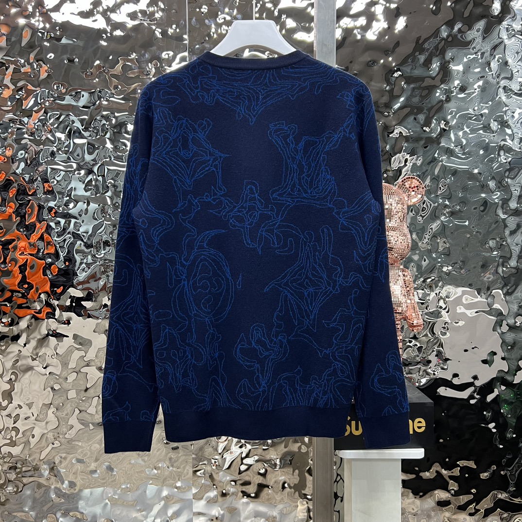 ルイヴィトンのシャツスーパーコピー セータートップス ファッション 暖かい 柔らかい ブルー_2