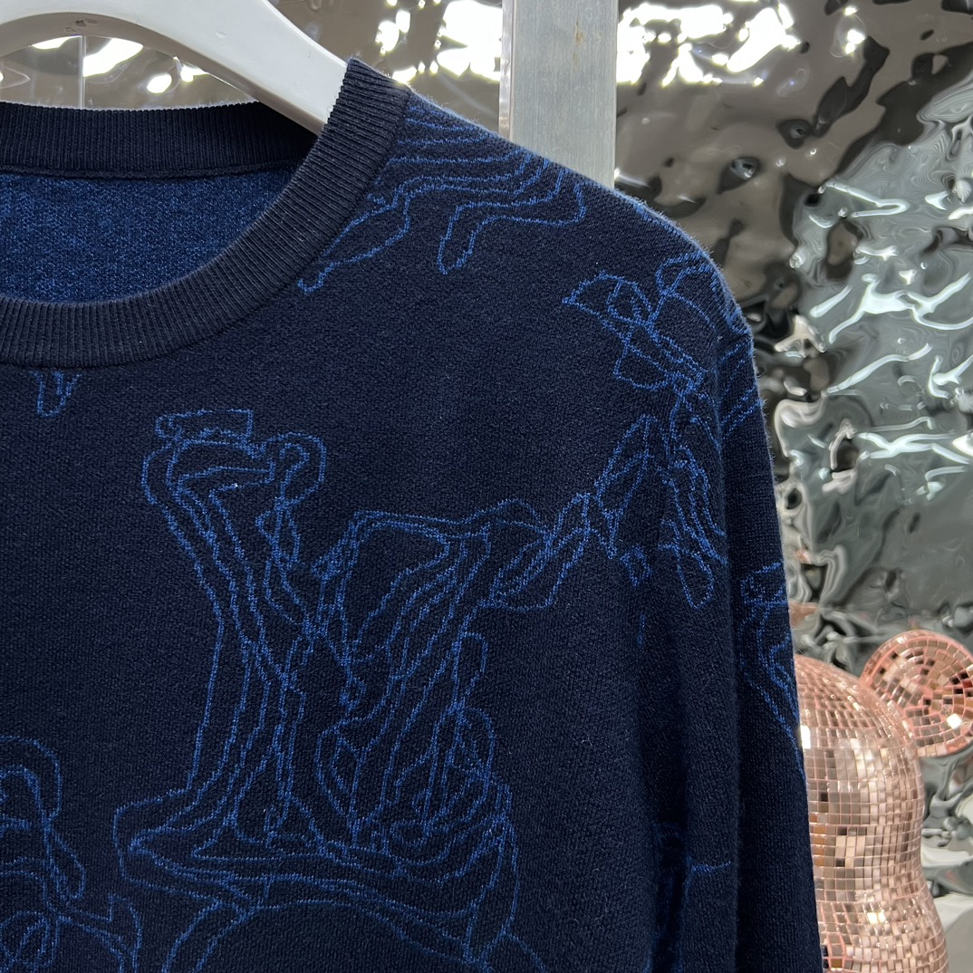 ルイヴィトンのシャツスーパーコピー セータートップス ファッション 暖かい 柔らかい ブルー_6