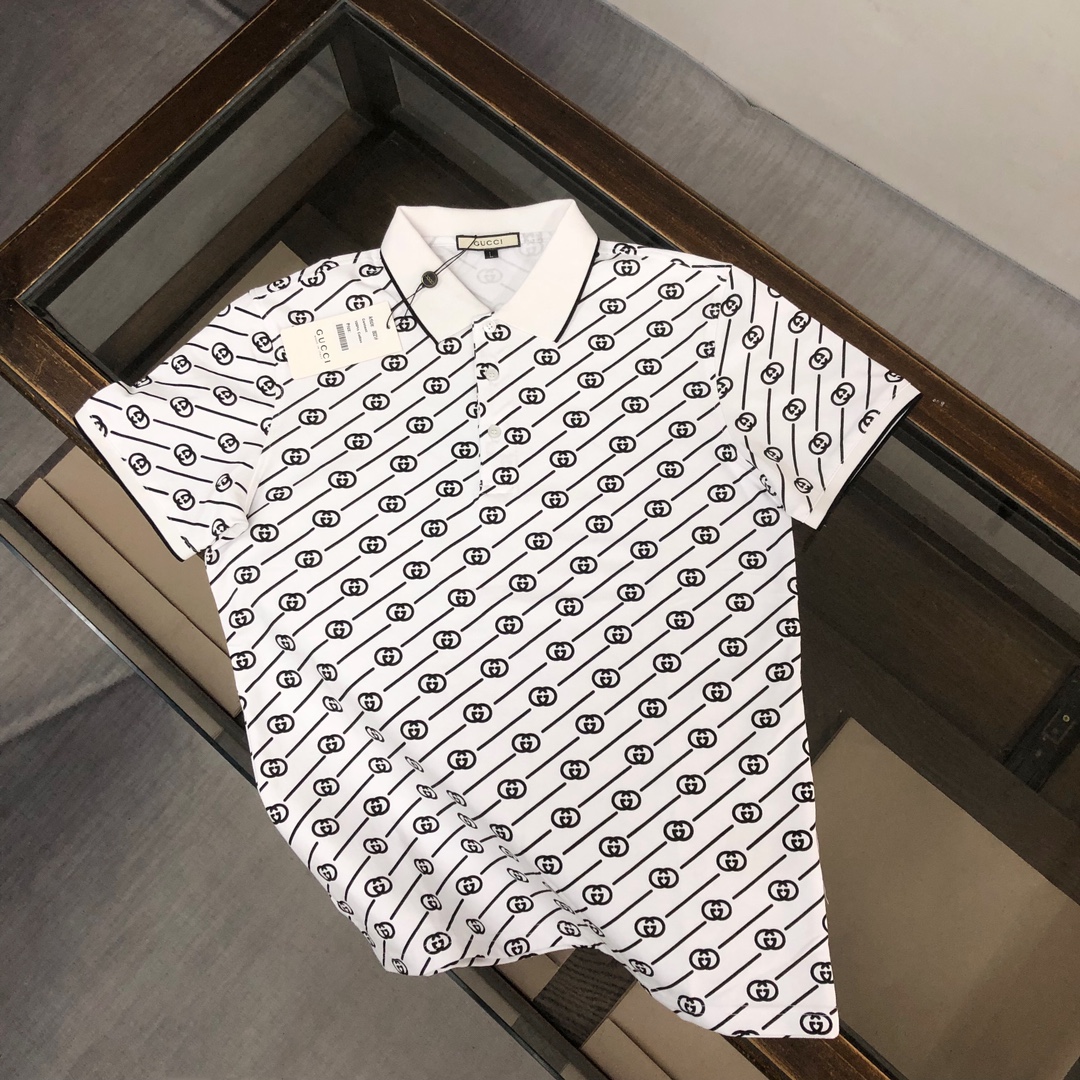 NEW圧倒的な新作グッチｔシャツn級品 ポロシャツTシャツ  シルクグロス地綿素材_1