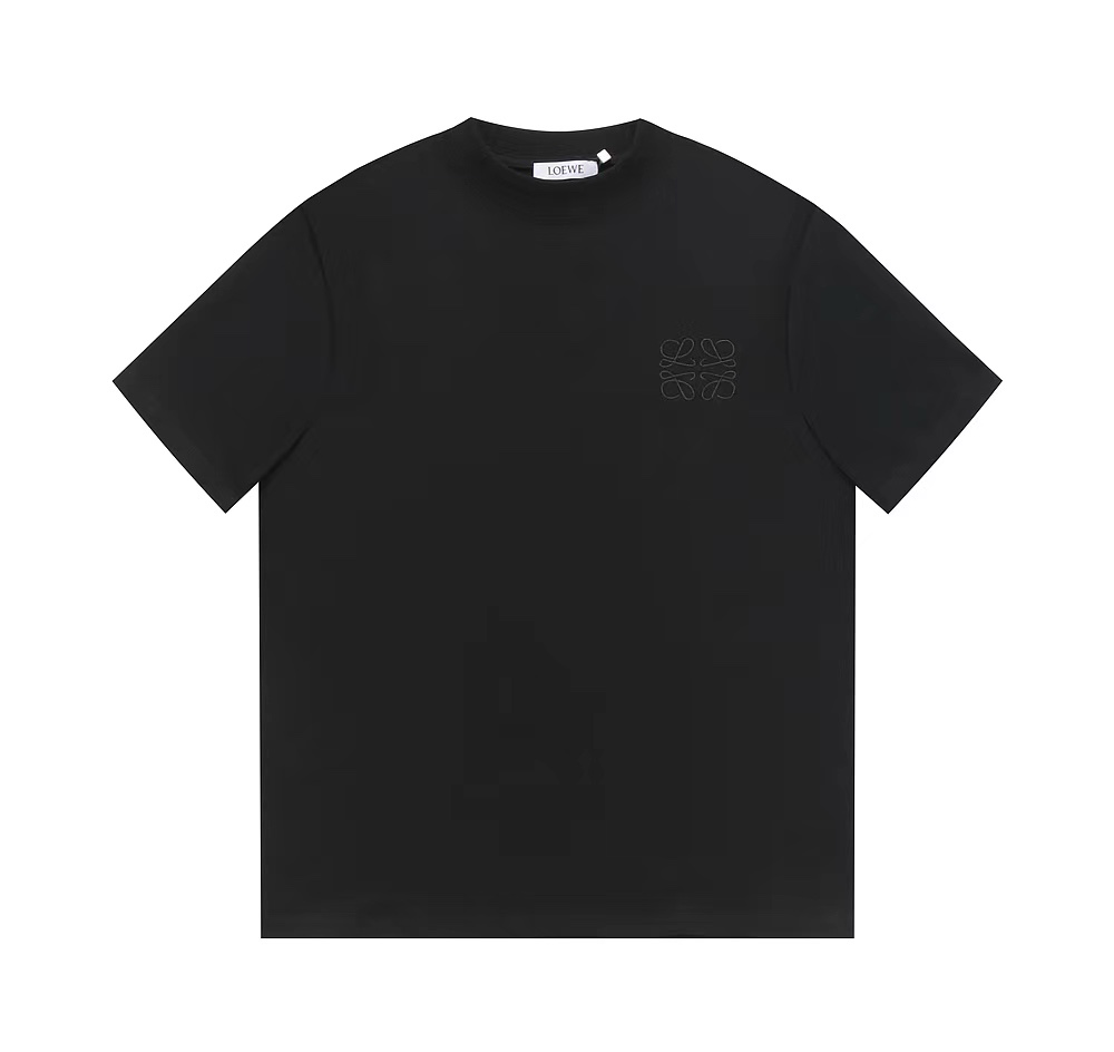 ロエベ定番人気物スーパーコピー半袖Tシャツコットンブラック柔らかい高級_1