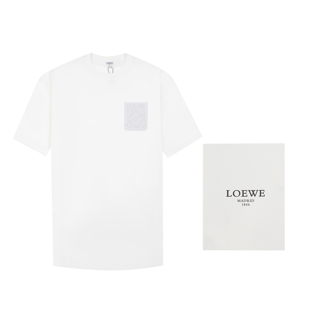 ロエベ激安通販スーパーコピー半袖Tシャツコットンホワイト柔らかい高級花柄_1