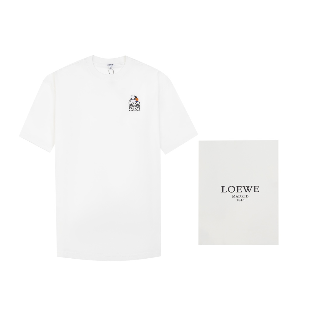 ロエベLOEWE限定スーパーコピー半袖Tシャツコットンホワイト柔らかい高級花柄_1