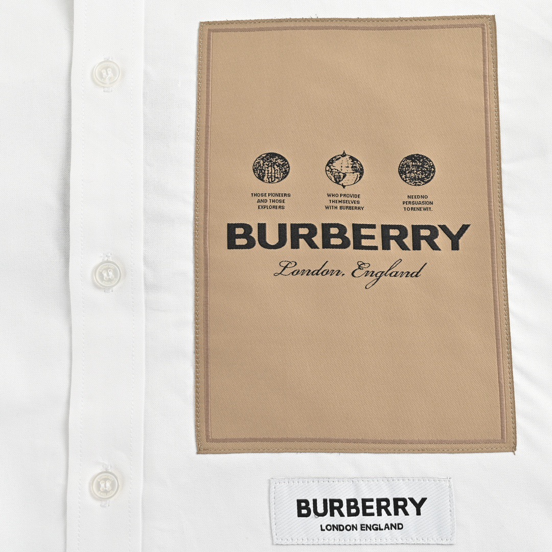 バーバリーBURBERRY限定スーパーコピーシャツコットンホワイト柔らかい花柄柔らかい快適_6