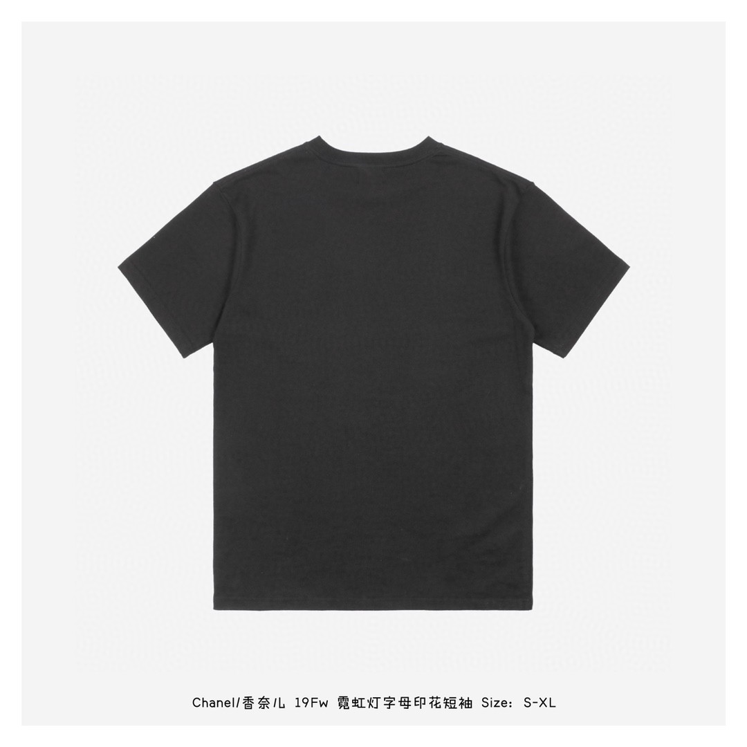 シャネル定番人気物スーパーコピー半袖Tシャツコットンブラック柔らかい高級花柄_7