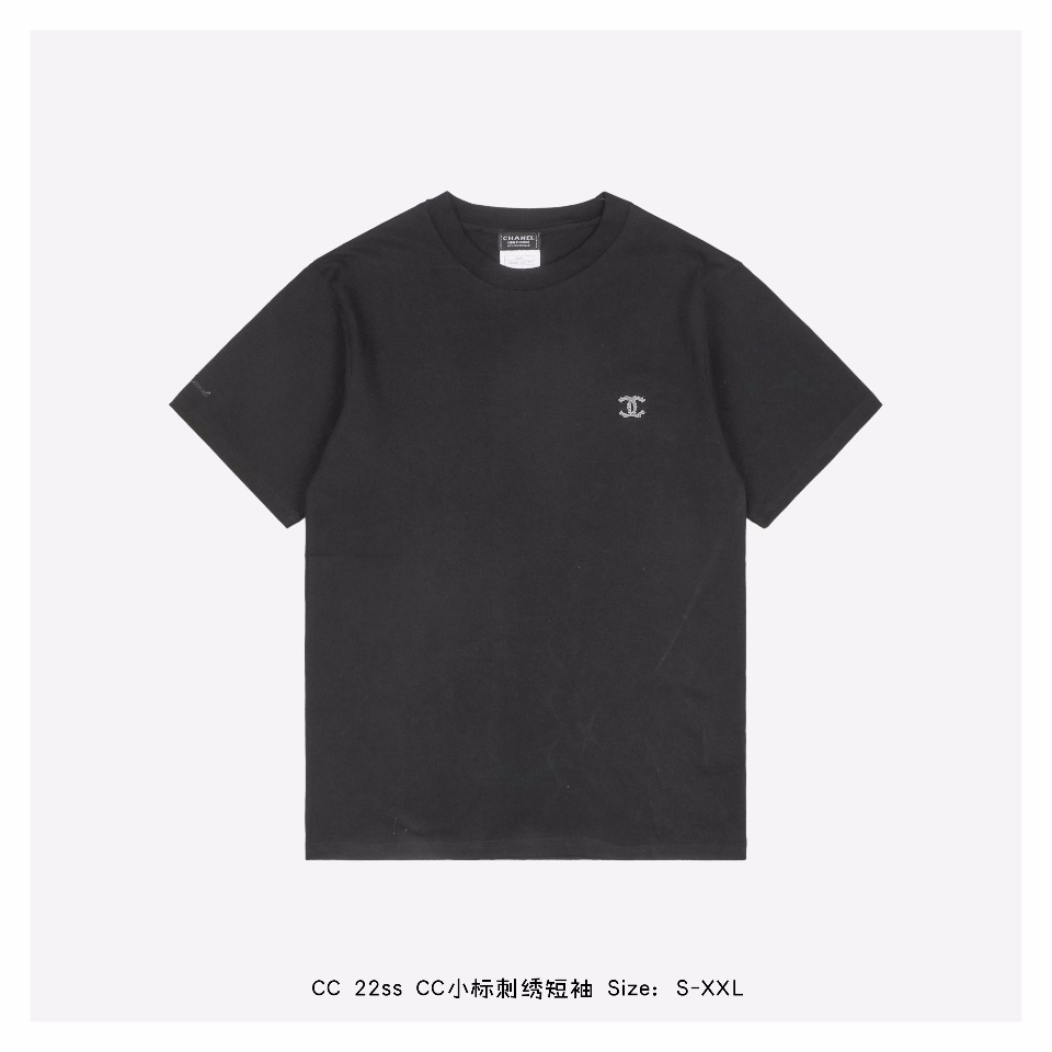 シャネルCHANEL限定スーパーコピー半袖Tシャツコットンブラック柔らかい高級花柄_1