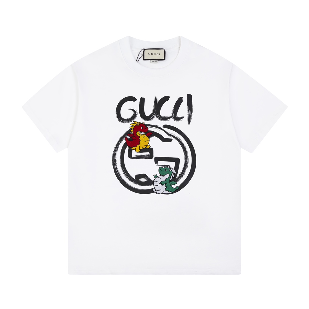 グッチGUCCI限定スーパーコピー半袖Tシャツコットンホワイト柔らかい高級花柄_1