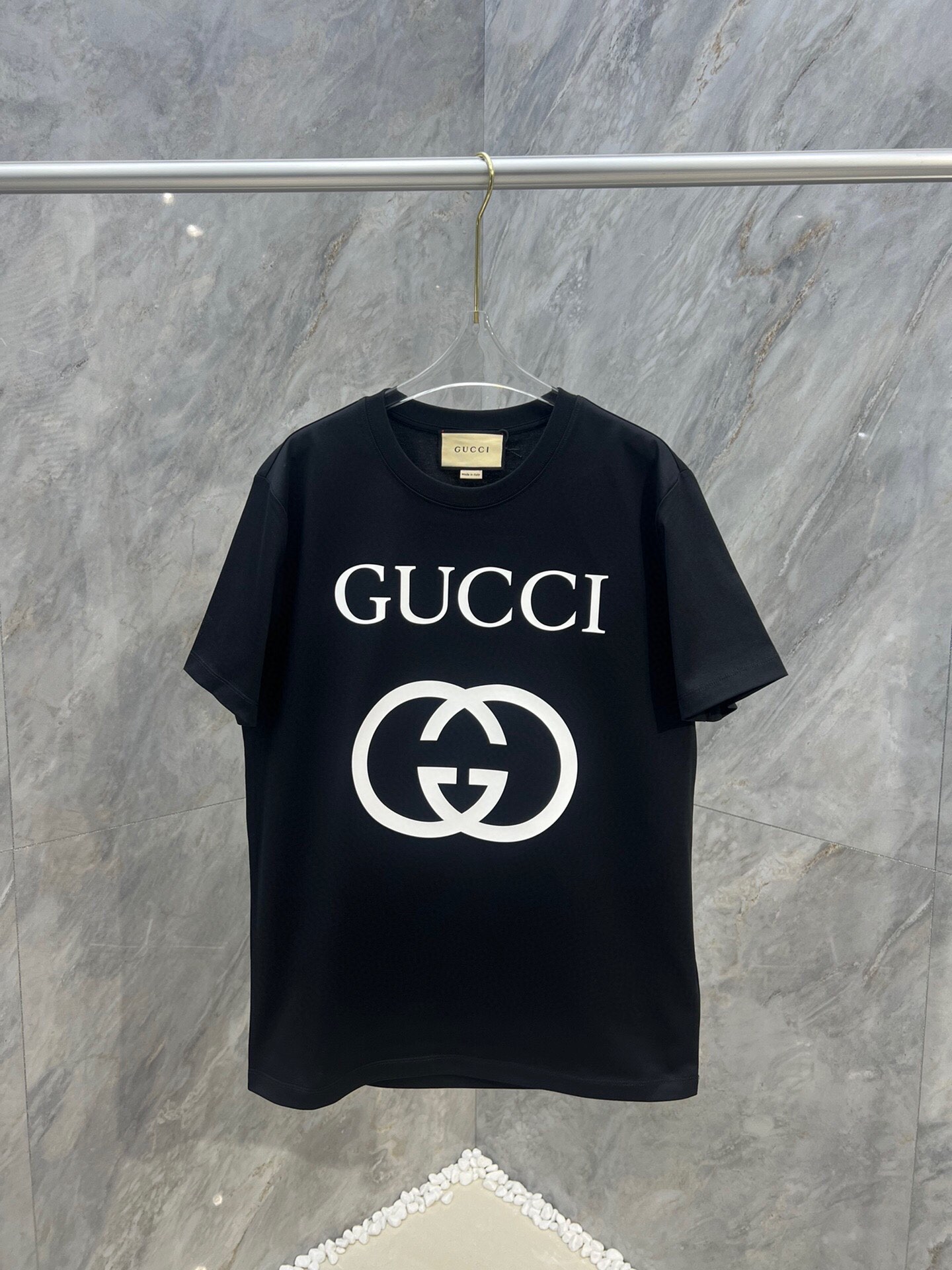 グッチGUCCI限定スーパーコピー半袖Tシャツコットンブラック柔らかい高級_1