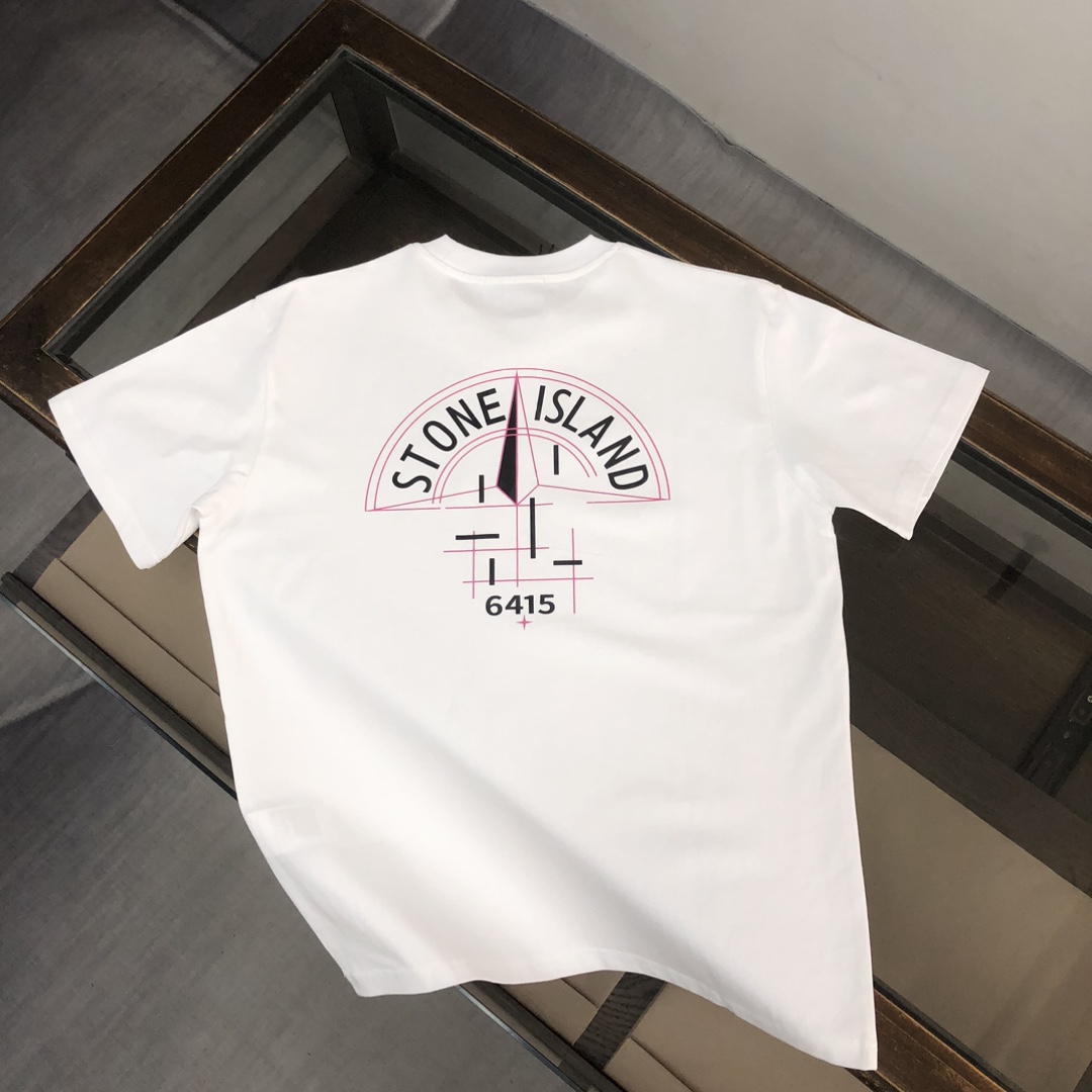 ストーンアイランド 偽物 スーパーコピー 半袖 Tシャツ コットン ホワイト 柔らかい 軽量 花柄_2