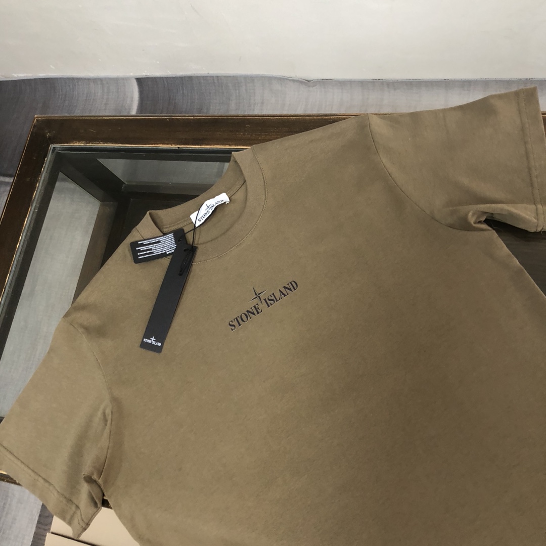 ストーンアイランド STONEISIAND限定 スーパーコピー 半袖 Tシャツ コットン コーヒー色 柔らかい 軽量 花柄_3