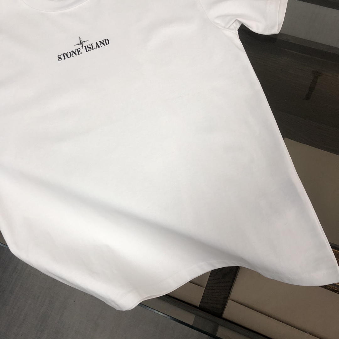 ストーンアイランド 偽物 スーパーコピー 半袖 Tシャツ コットン ホワイト 柔らかい 軽量 花柄_5