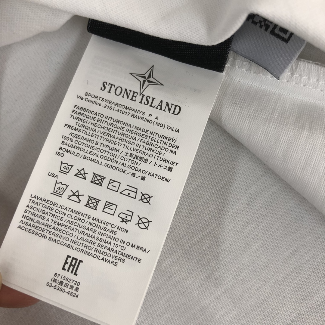 ストーンアイランド 偽物 スーパーコピー 半袖 Tシャツ コットン ホワイト 柔らかい 軽量 花柄_5