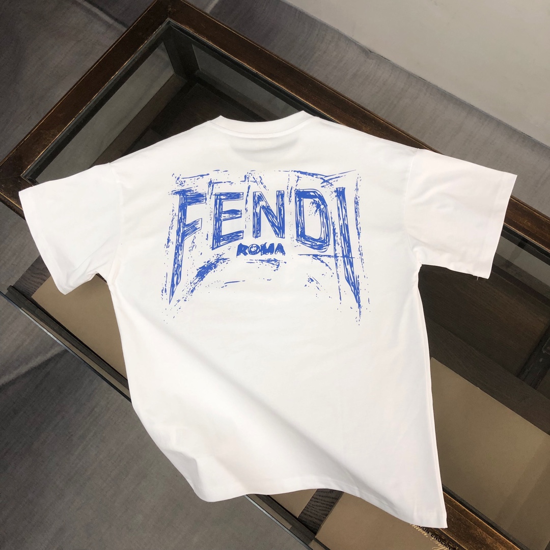 フェンディ 激安通販 スーパーコピー 半袖 Tシャツ コットン ホワイト 柔らかい 高級 花柄_2